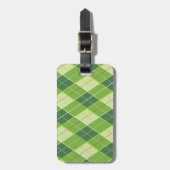 ゴルフパターアーガイルンティーグリーン荷物タグ ラゲッジタグ (正面縦)