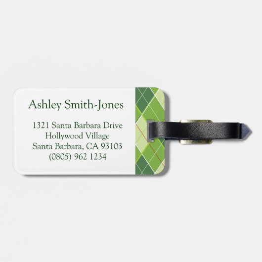 ゴルフパターアーガイルンティー&ゴルフボールラゲージタグ ラゲッジタグ (裏面横)