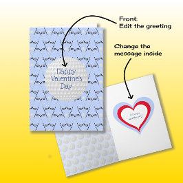 ゴルフパターカスタムン文字ブルーバレンタインデー カード