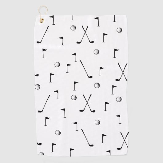 ゴルフパターミニマルンボール旗クラブゴルファーのギフト ゴルフタオル (正面)