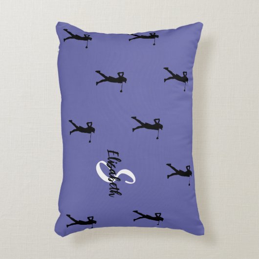 ゴルフパターモノグラムのンゴルフスポーツペリウィンクル アクセントクッション (正面(垂直))