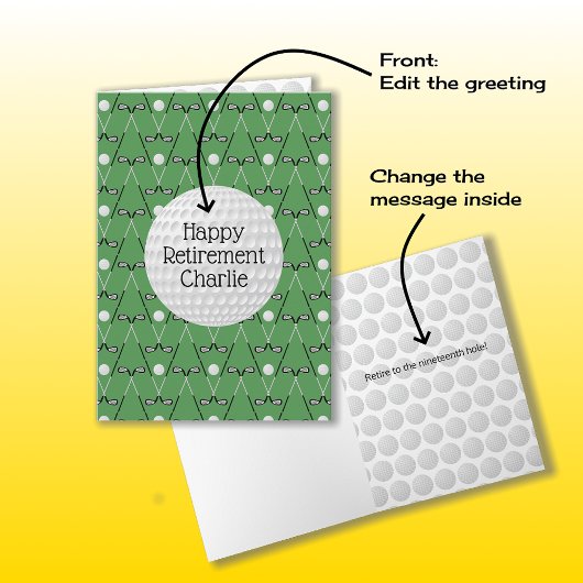 ゴルフパターン名前をカスタムする退職 カード