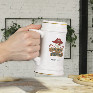 ゴルフパットパイレーツアウトドアパパ誕生日カスタム ビールジョッキ