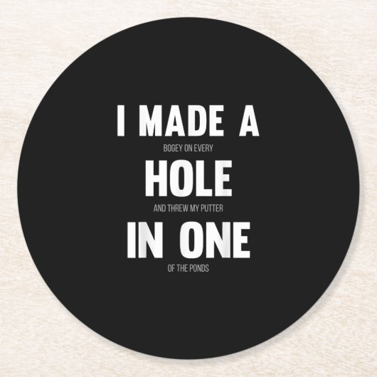 ゴルフパパとスポーツを一つおもしろいに穴を開けた ラウンドペーパーコースター (正面)