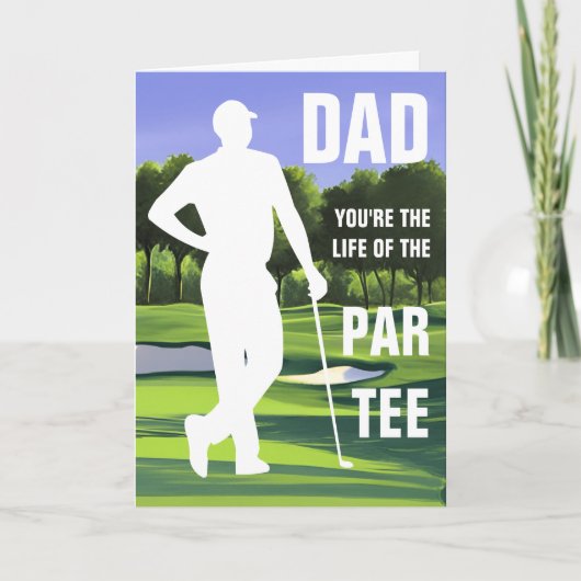 ゴルフパパのためのパーティー Tee 面白い父の日 サンキューカード (正面)