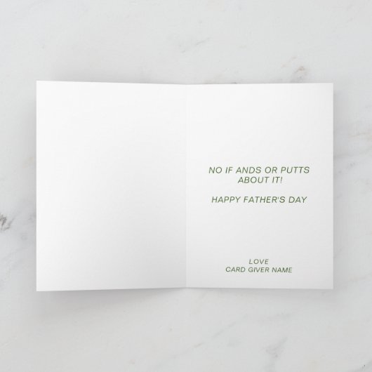 ゴルフパパのためのパーティー Tee 面白い父の日 サンキューカード (内部)