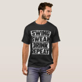 ゴルフパパスイングウェア飲み続けゴルファー母おもしろい Tシャツ (正面フル)