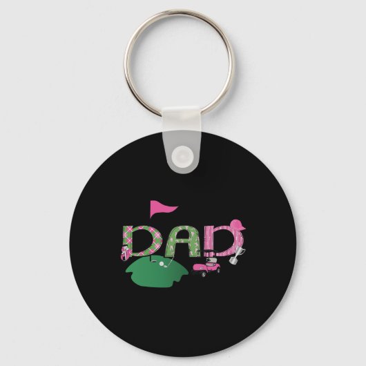 ゴルフパパホールインワンゴルフ1回目の誕生日パーティー キーホルダー (正面)