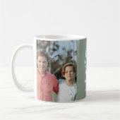 ゴルフパパモダンカーキグリーンタイポグラフィおもしろい写真 コーヒーマグカップ (左)