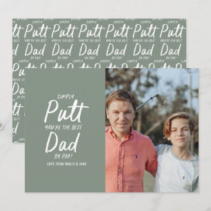 ゴルフパパモダンカーキグリーンタイポグラフィおもしろい写真 シーズンカード