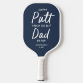 ゴルフパパモダンネイビーブルータイポグラフィおもしろいゴルフ ピックルボールラケット (裏面)