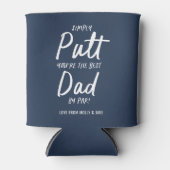 ゴルフパパモダンネイビーブルータイポグラフィおもしろいゴルフ 缶クーラー (正面)