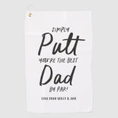 ゴルフパパモダン白黒タイポグラフィおもしろい ゴルフタオル (正面)