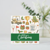 ゴルフパパ父のためにテーマのゴルフクリスマス シーズンカード (スタンド正面)