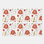 ゴルフパパ父のためにテーマのゴルフクリスマス ラッピングペーパーシート (正面2)