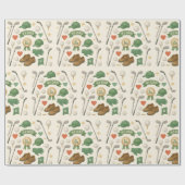 ゴルフパパ用のフラッグ付きゴルフ用具 ラッピングペーパー (フラット)