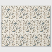 ゴルフパパ用のフラッグ付きゴルフ用具 ラッピングペーパー (フラット)