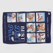 ゴルフパパ | 最高の パパ(パー)写真コラージュ ゴルフタオル (横)