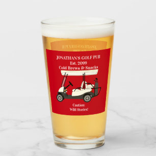 ゴルフパブゴルフカートのビール&スナックワイルドストーリーピント タンブラーグラス