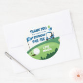 ゴルフパルティーカップケーキトッパーボーイ誕生日 ラウンドシール (封筒)