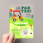 ゴルフパルティースイングバイボーイ子供の誕生日 アクリル招待状 (インサイチュ (ポータブル))