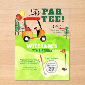 ゴルフパルティースイングバイボーイ子供の誕生日 アクリル招待状 (正面)