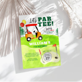 ゴルフパルティースイングバイボーイ子供の誕生日 招待状