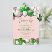 ゴルフパルティースイングバイ誕生日 招待状 (スタンド正面)