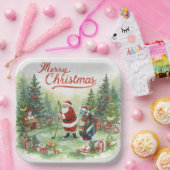ゴルフパルティーパーティーサンタクロースおもしろいクリスマス ペーパープレート (パーティー)