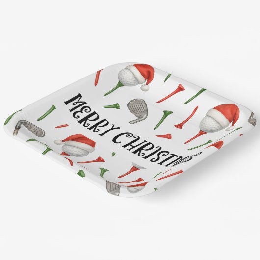 ゴルフパルティーパーティーサンタハットクリスマスおもしろい ペーパープレート (傾斜あり)