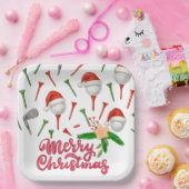ゴルフパルティーパーティーサンタハットクリスマスおもしろい ペーパープレート (パーティー)