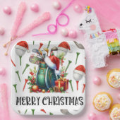 ゴルフパルティーパーティーサンタハットクリスマスおもしろい ペーパープレート (パーティー)