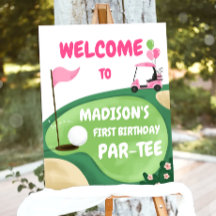 ゴルフパルティーホールインワンガール誕生日へようこそ
