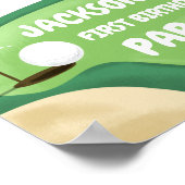 ゴルフパルティーホールインワンボーイ誕生日ブルーウェルカムセンター ポスター (角)