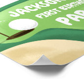 ゴルフパルティーホールインワンボーイ誕生日ブルーウェルカムセンター ポスター (角)