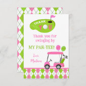 ゴルフパルティーホールインワン誕生日サンキューカード 出欠カード (正面/裏面)