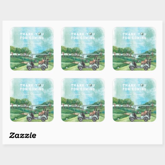 ゴルフパルティー |誕生日ありがとう スクエアシール (シート)