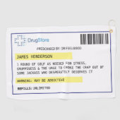 ゴルフパーソナライズされたおもしろい処処方用ゴルフタオル ゴルフタオル (横)