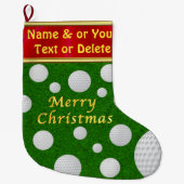 ゴルフパーソナライズされたのクリスマスストッキング ラージクリスマスストッキング (正面)