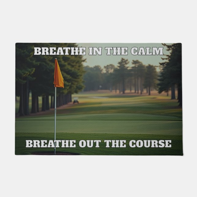 ゴルフパーソナライズされたの息を吸い込む ドアマット (正面)