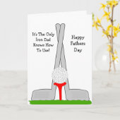 ゴルフパーソナライズされたアイロン父の日 カード (黄色い花)