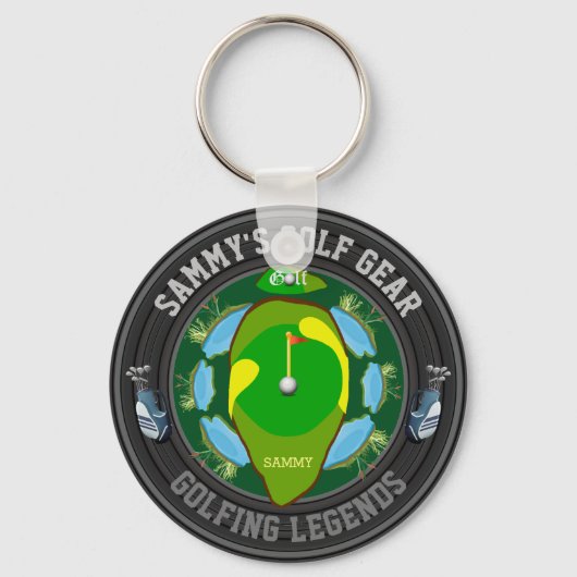 ゴルフパーソナライズされたキーチェーン キーホルダー (正面)