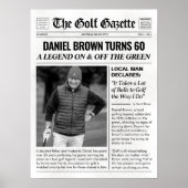 ゴルフパーソナライズされたギフト、おもしろいゴルフ新聞 ポスター (正面)