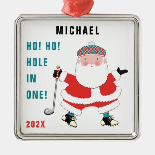 ゴルフパーソナライズされたギフト メタルオーナメント (正面)