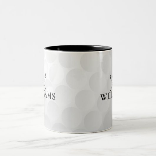 ゴルフパーソナライズされたクラブとボールの名前 ツートーンマグカップ (中央)