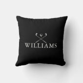 ゴルフパーソナライズされたクラブに白黒を付ける クッション (裏面)