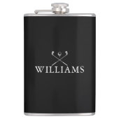 ゴルフパーソナライズされたクラブに白黒を付ける フラスク (正面)