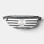 ゴルフパーソナライズされたクラブゴルファー黒ストライプの ファニーパック (レイダウン)