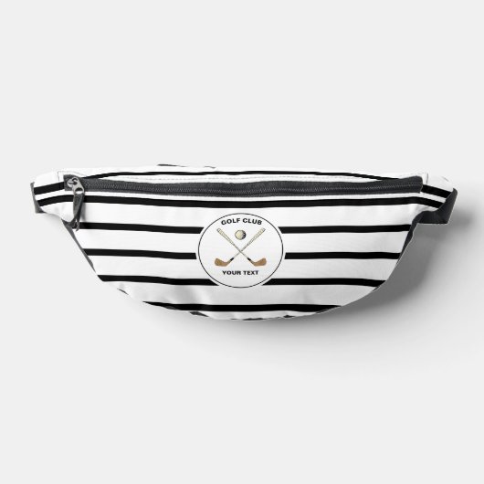 ゴルフパーソナライズされたクラブゴルファー黒ストライプの ファニーパック (レイダウン)