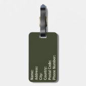 ゴルフパーソナライズされたクラブモノグラムデザイン ラゲッジタグ (裏面縦)